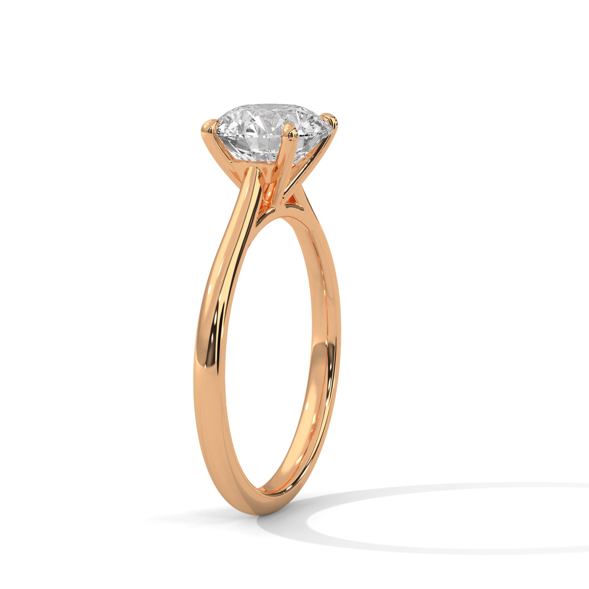 14 KT 1.0 CTW Lab Diamond Solitaire Ring
