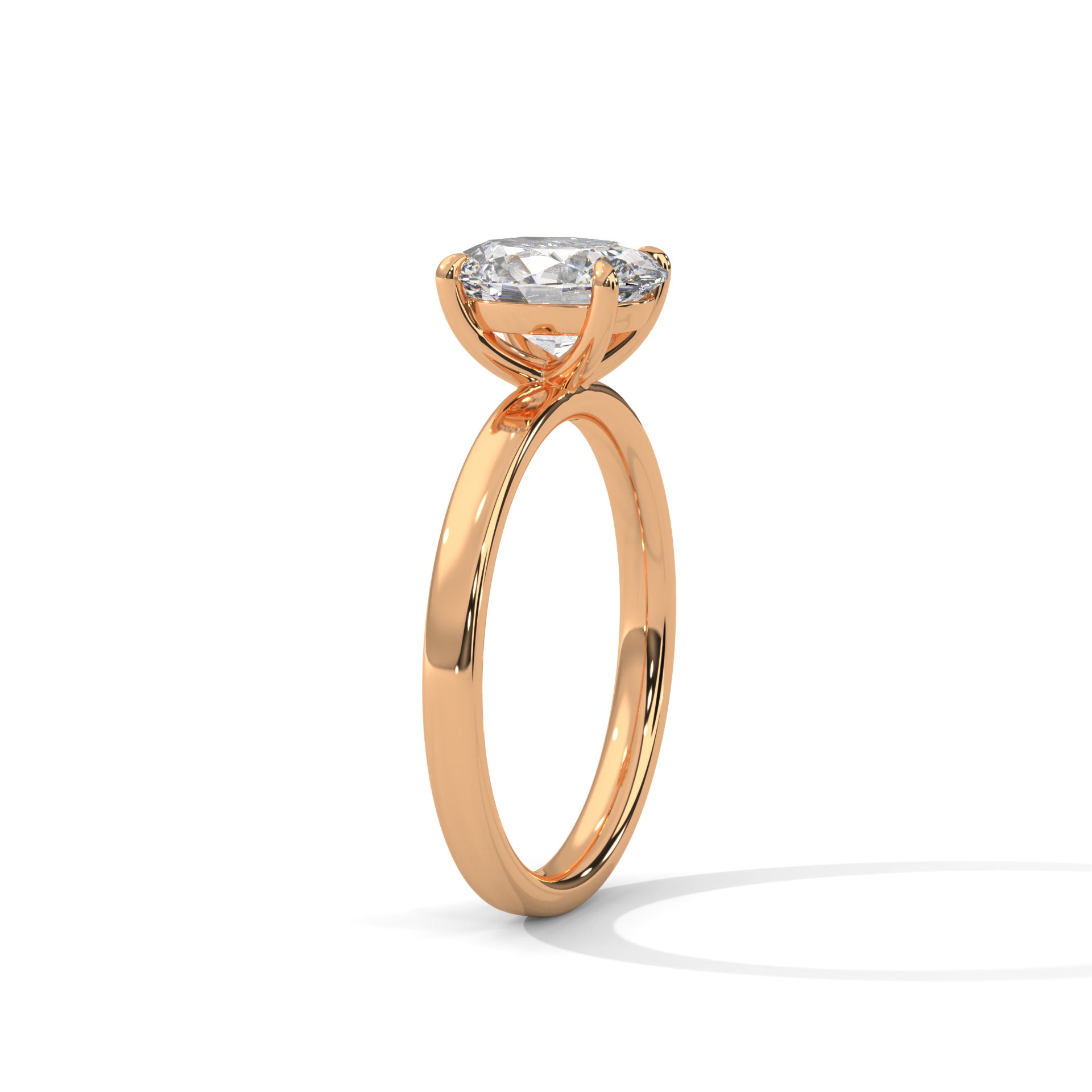 14KT 2.0 CTW LAB DIAMOND OVAL SOLITAIRE RING