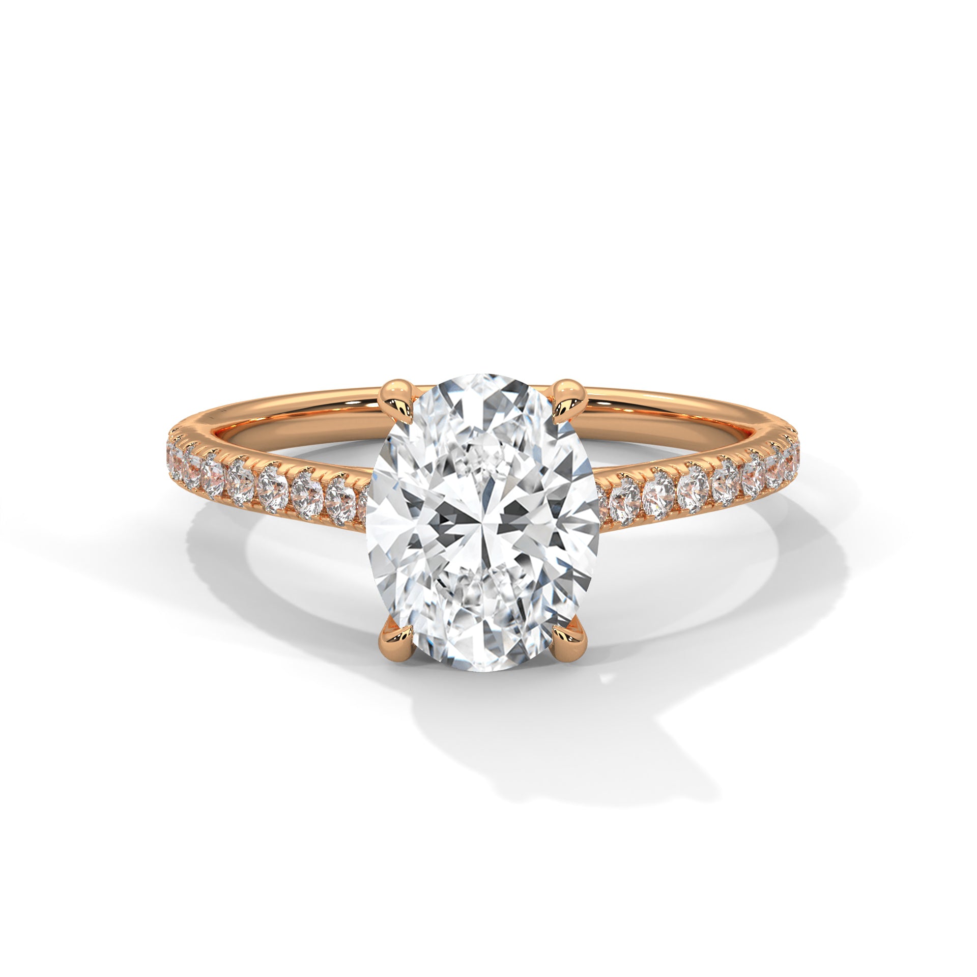 14KT 1.22CTW Oval Lab Grown Diamond Engagement Ring