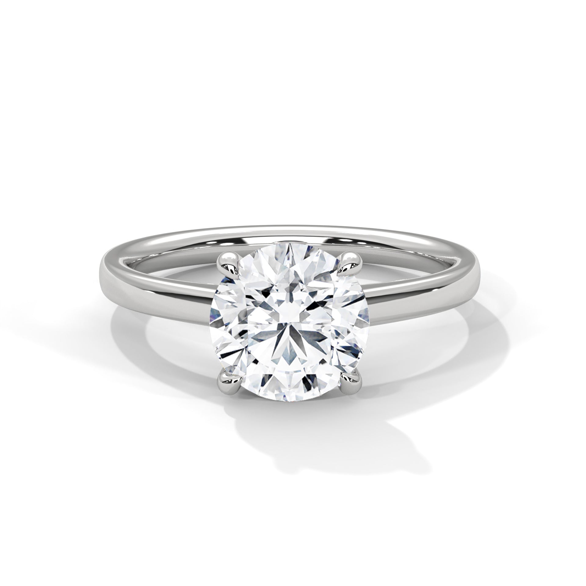 14KT 2.00CTW Round Brilliant Classic Solitaire Four-Prong Lab Diamond Engagement Ring
