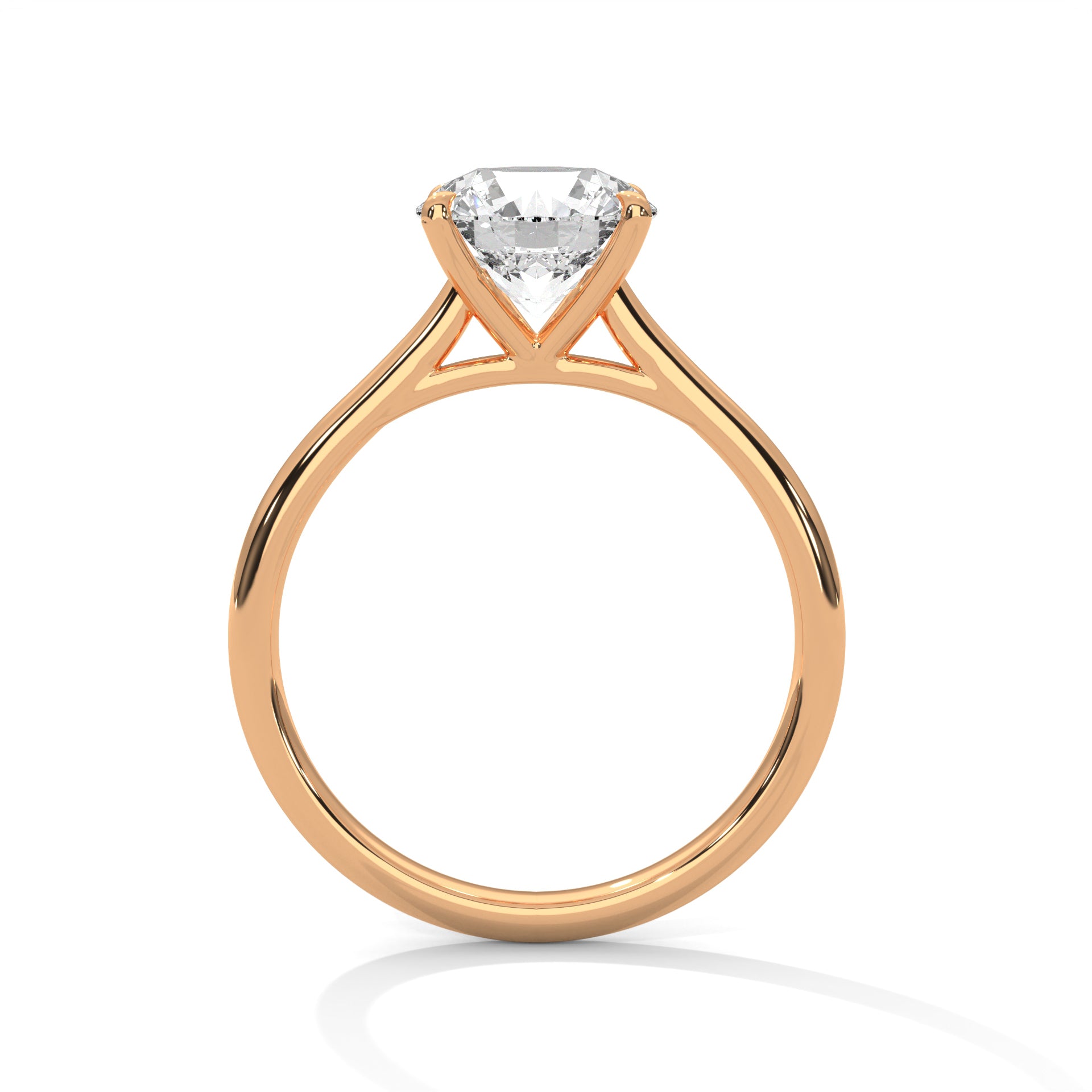 14 KT 3.0 CTW Lab Diamond Solitaire Ring