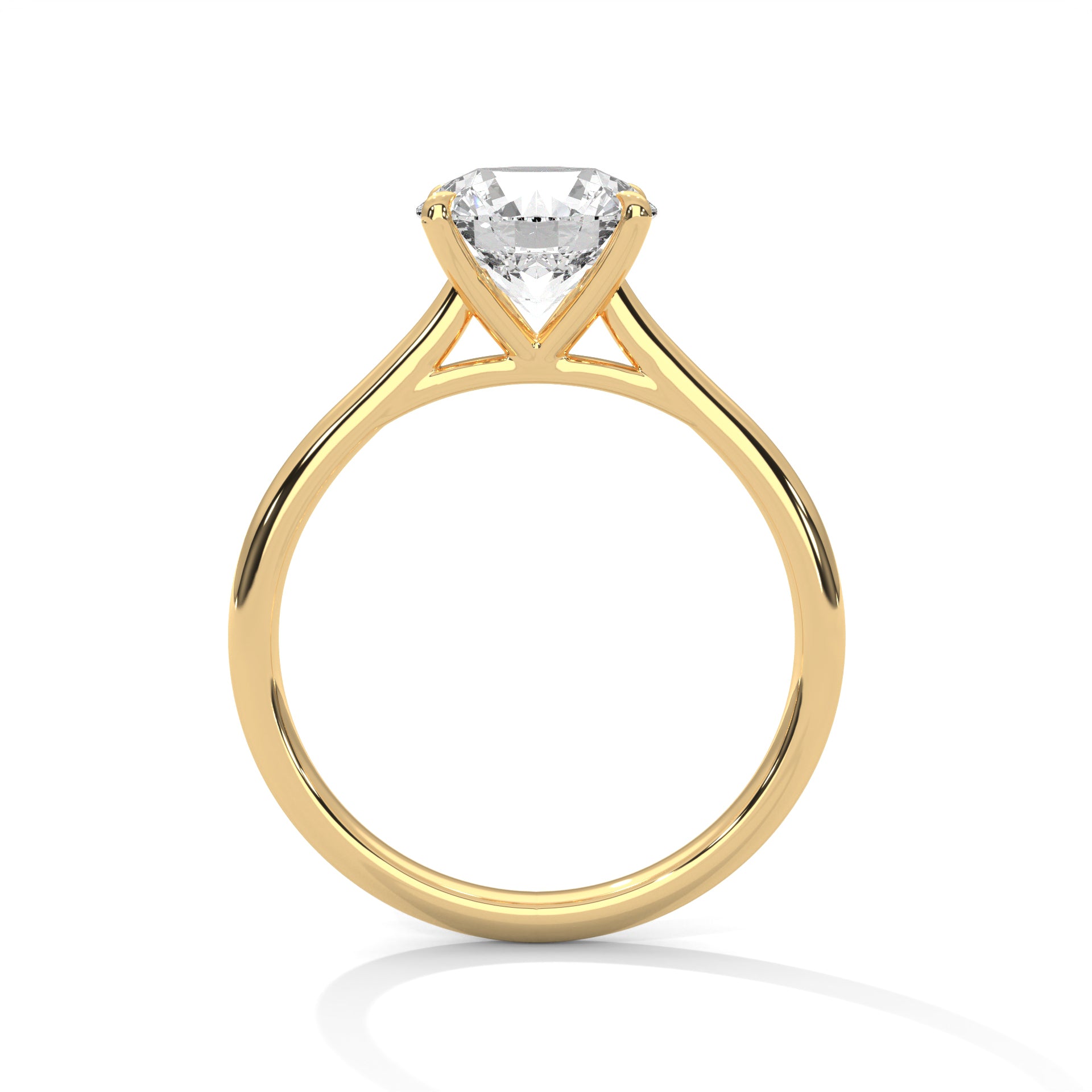 14 KT 1.0 CTW Lab Diamond Solitaire Ring