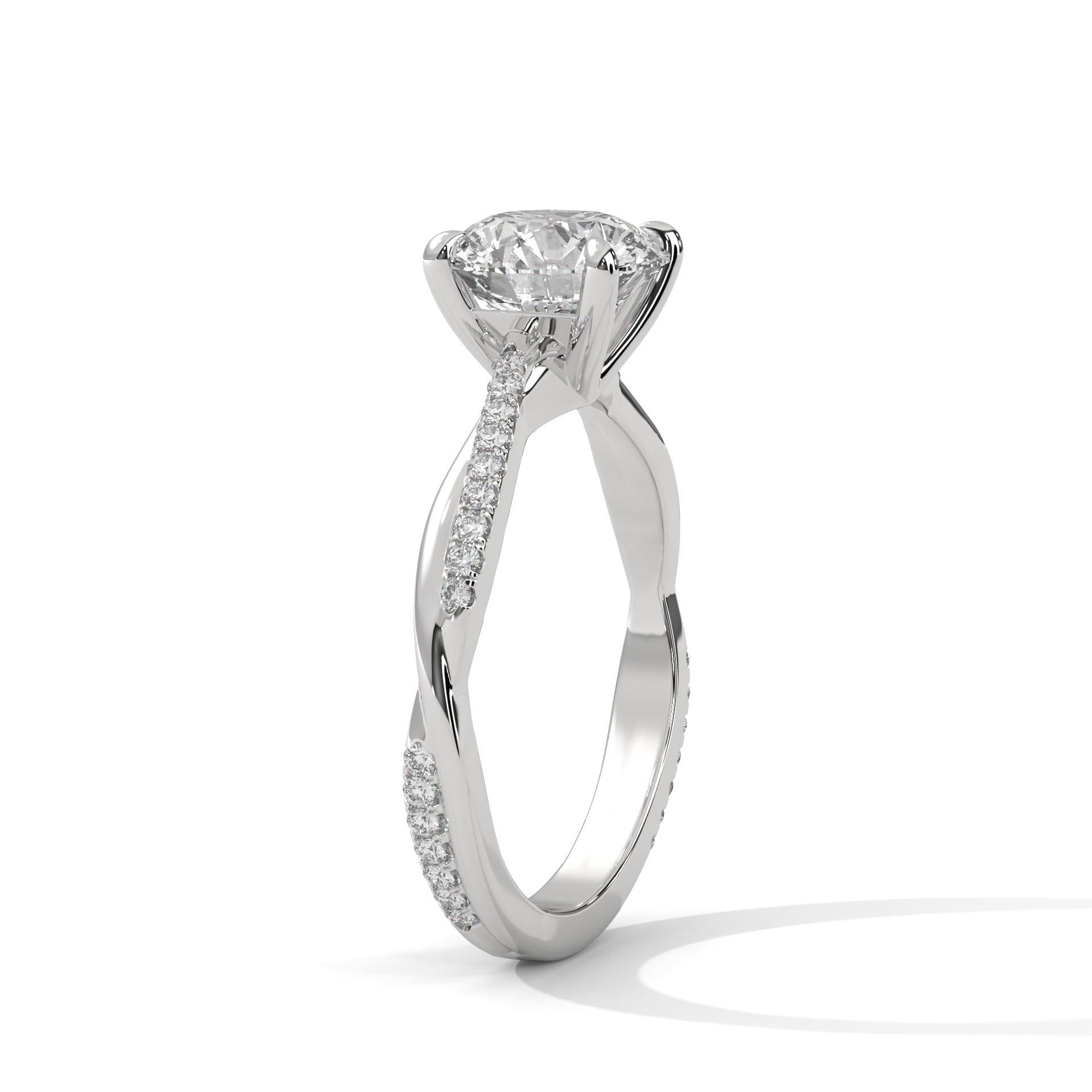 14KT 3.16CTW Round Lab Grown Diamond Engagement Ring