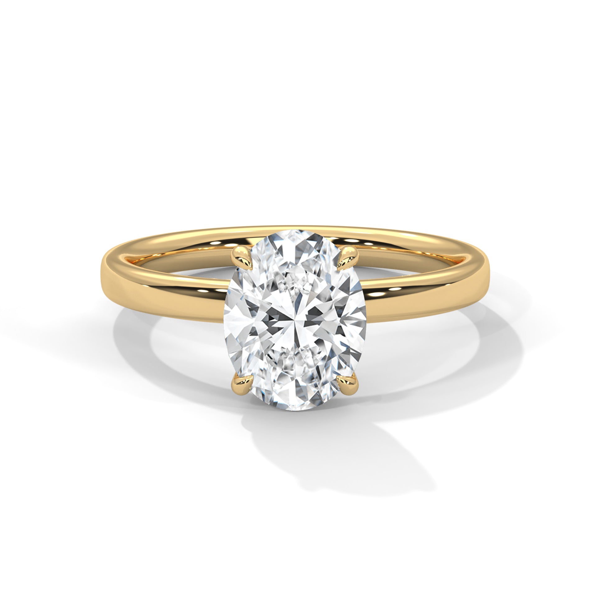 14KT 1.5 CTW LAB DIAMOND OVAL SOLITAIRE RING