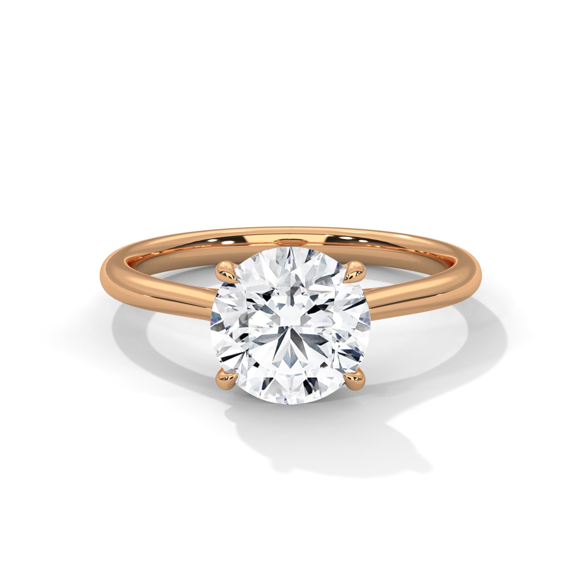 14 KT 1.0 CTW Lab Diamond Solitaire Ring
