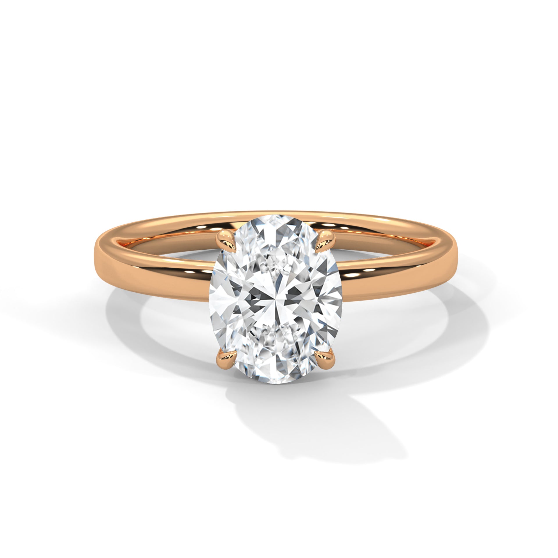 14KT 2.0 CTW LAB DIAMOND OVAL SOLITAIRE RING