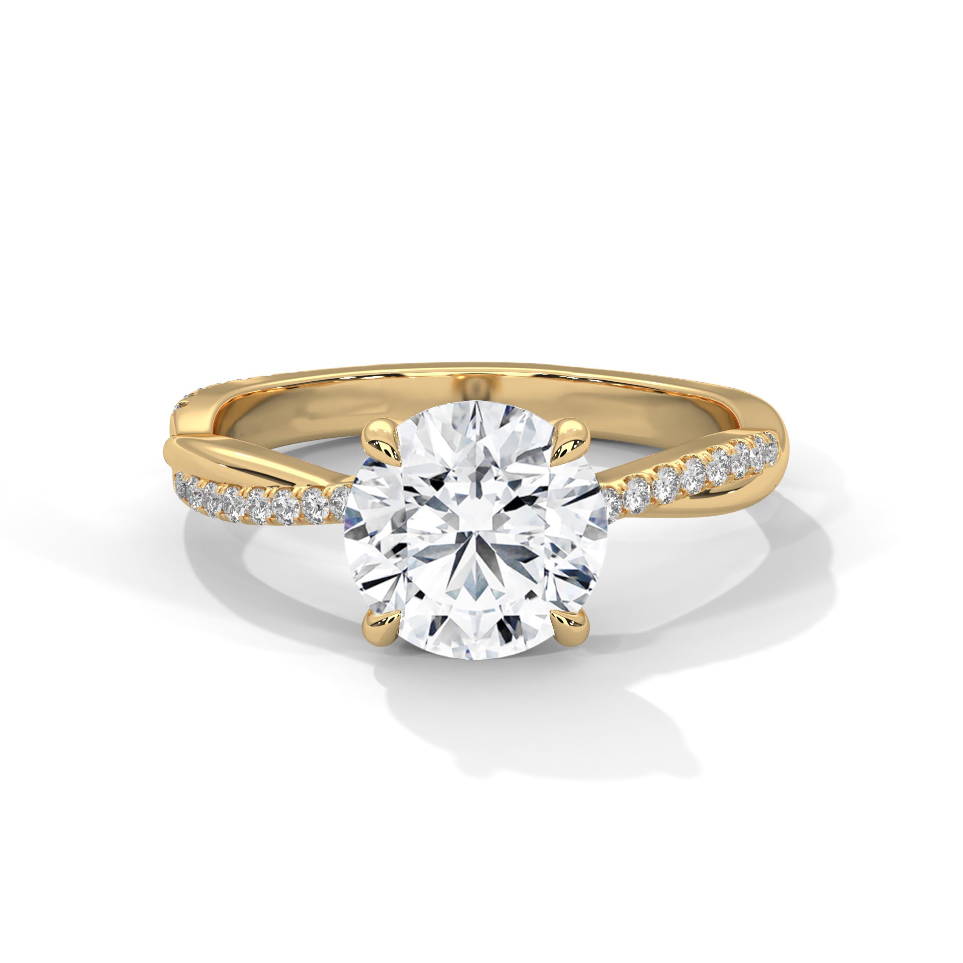14KT 3.16CTW Round Lab Grown Diamond Engagement Ring