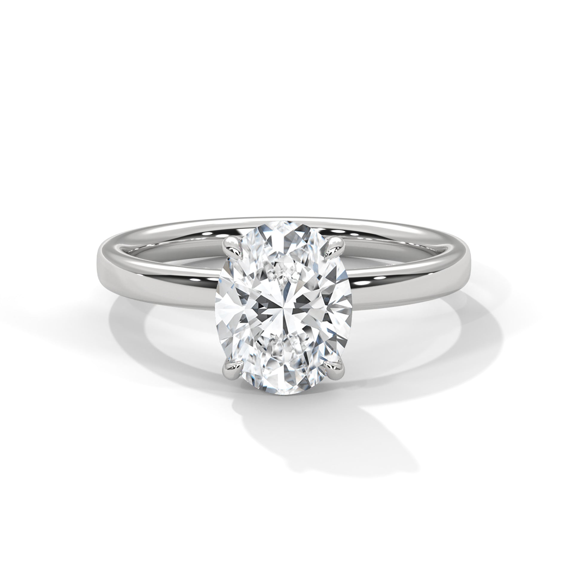 14KT 1.5 CTW LAB DIAMOND OVAL SOLITAIRE RING