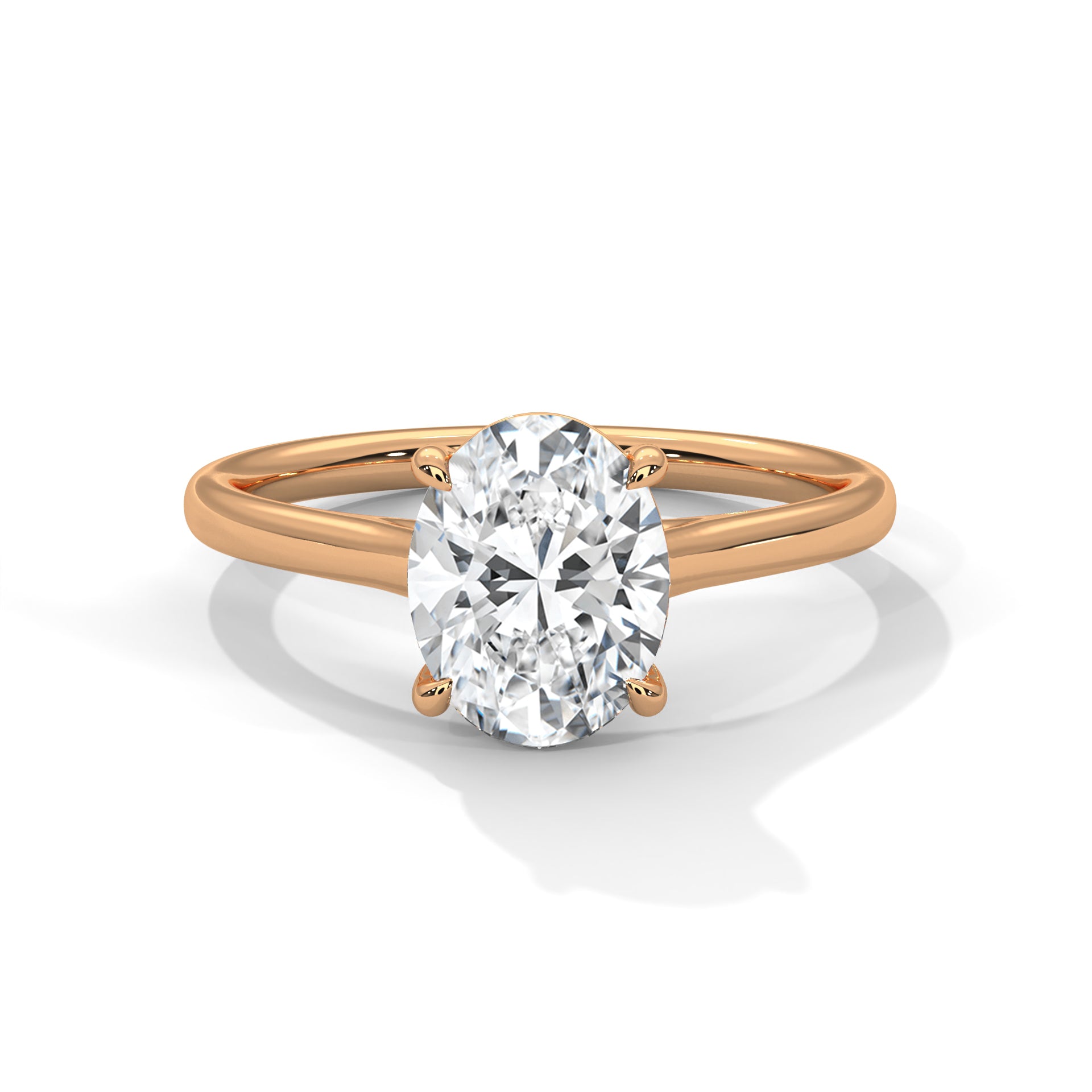 14KT 1.00CTW Oval Solitaire Lab Diamond Ring
