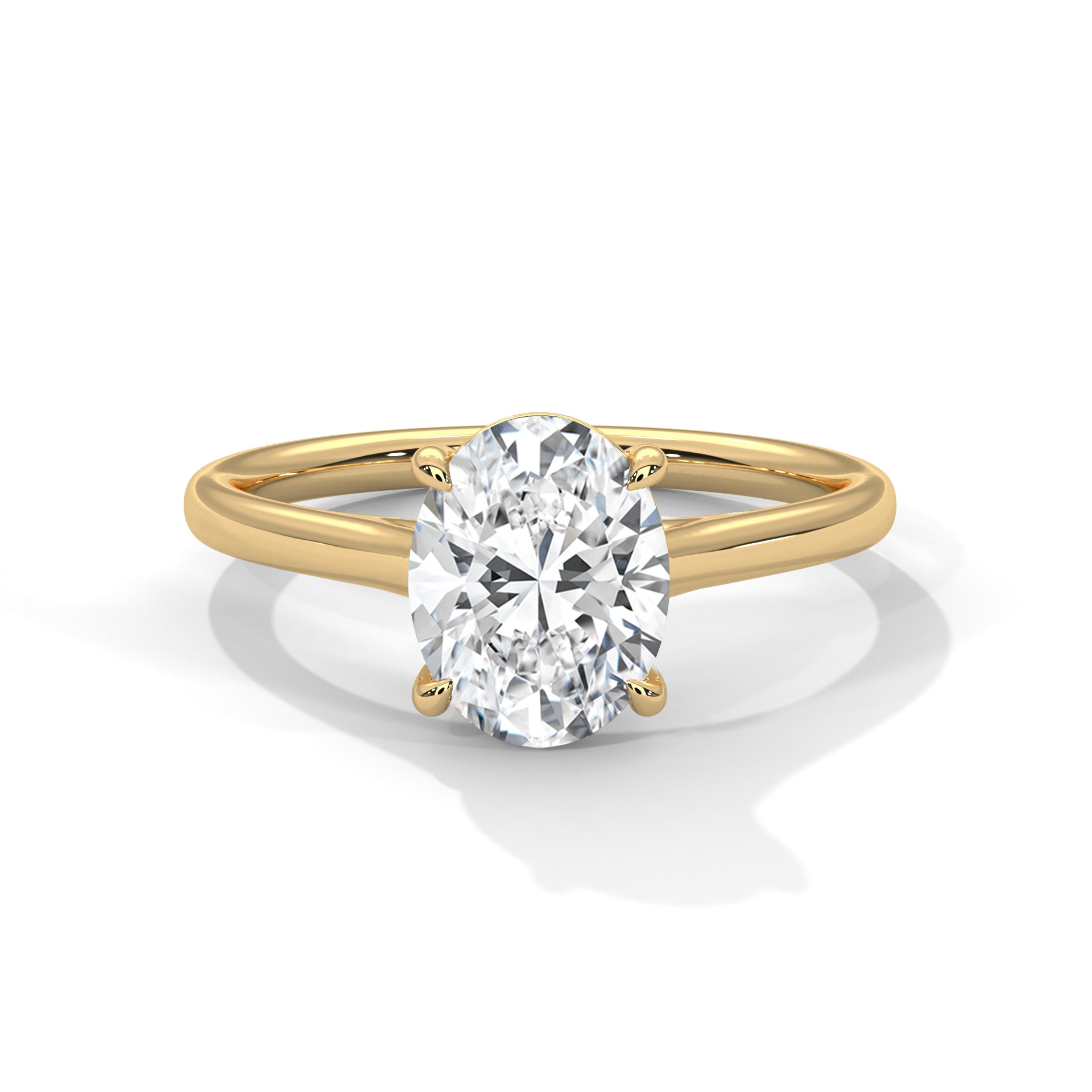 14KT 1.00CTW Oval Solitaire Lab Diamond Ring