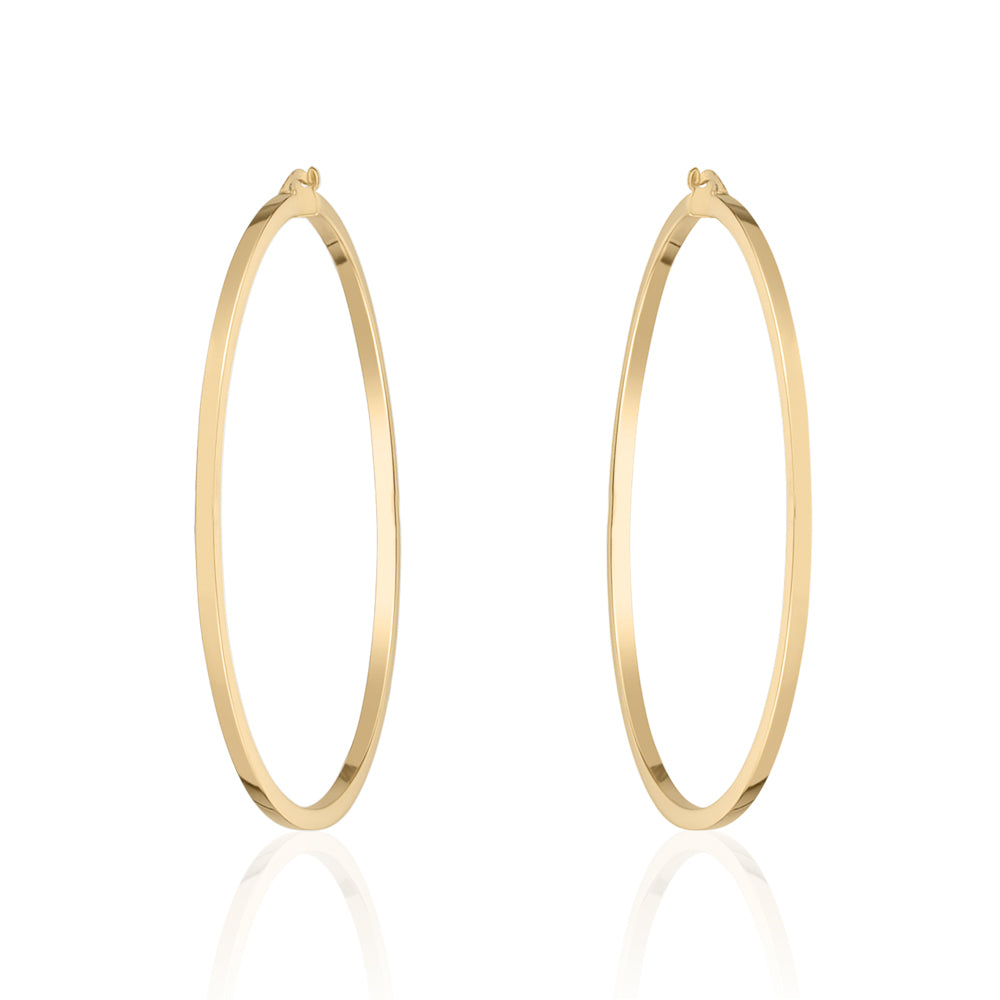 10KT 2X2mm Square Tube Hoops