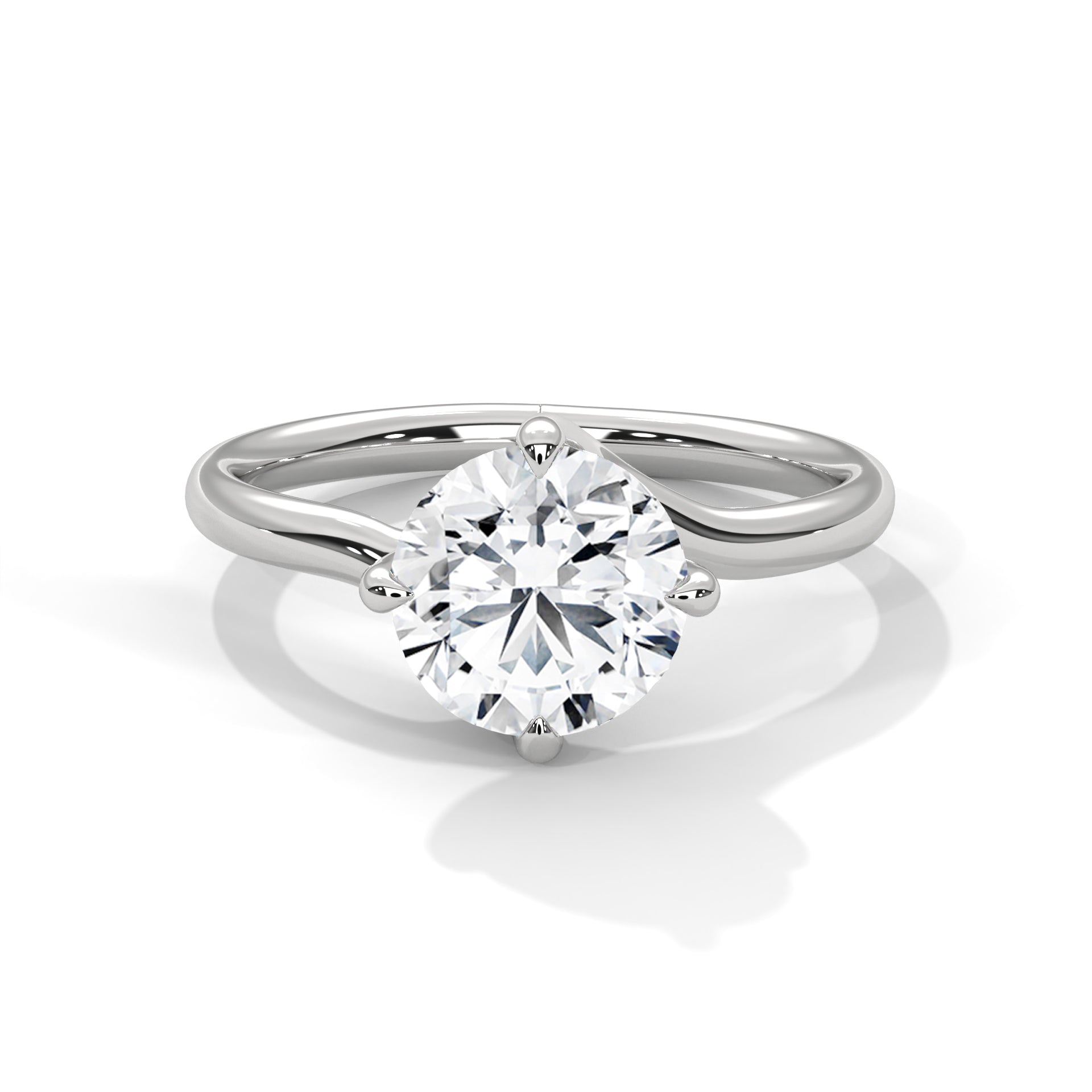 14KT 1.00CTW Twist Cross Mount Lab Diamond Solitaire Engagement Ring