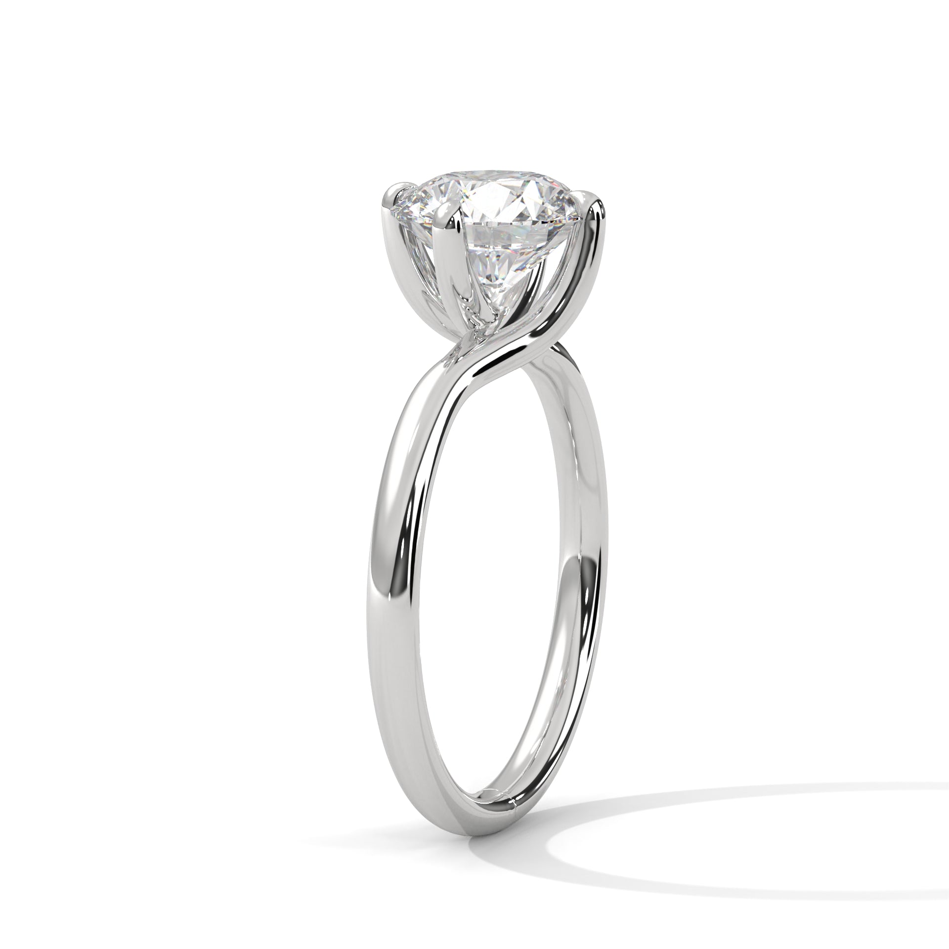 14KT 1.00CTW Twist Cross Mount Lab Diamond Solitaire Engagement Ring