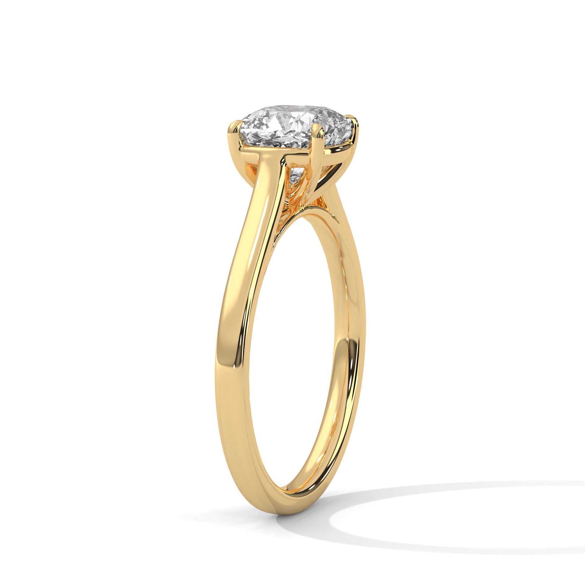 14KT 1.00 CTW Cushion Solitaire Lab Diamond Engagement Ring