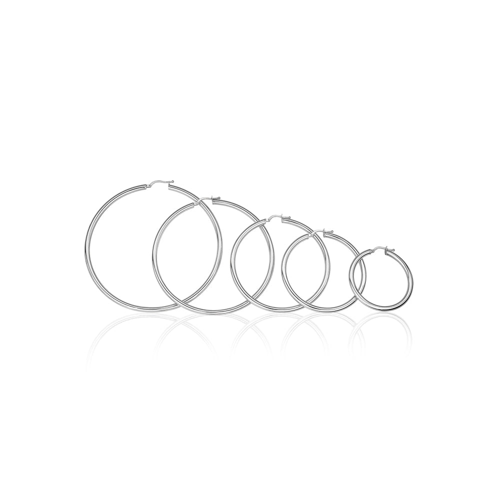 10KT 3mm Round Tube Hoops
