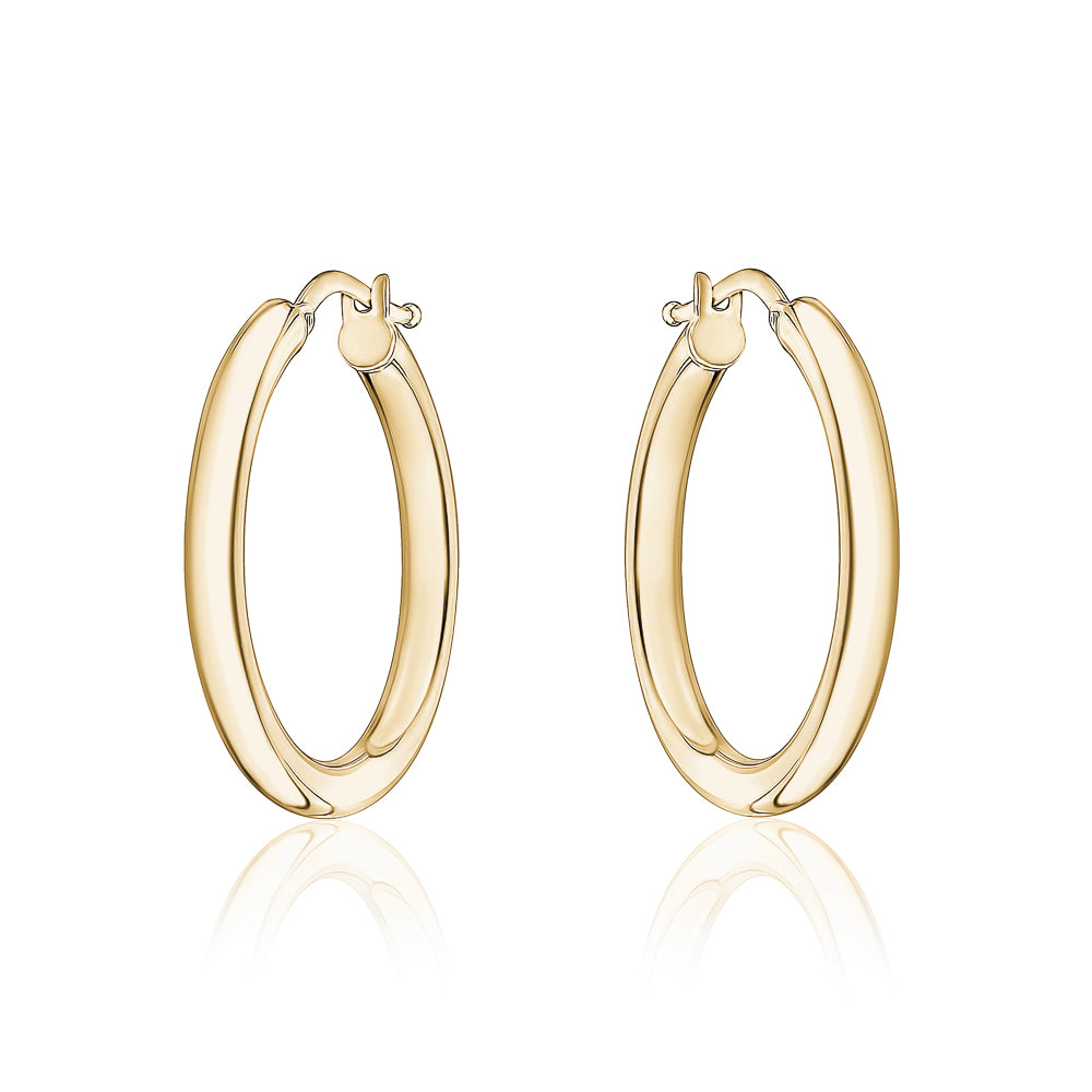 10KT 3mm Round Tube Hoops