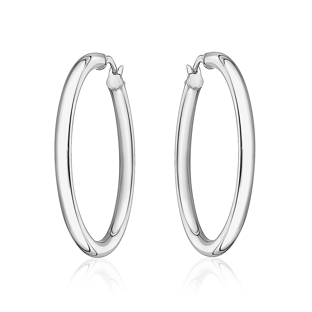 10KT 3mm Round Tube Hoops
