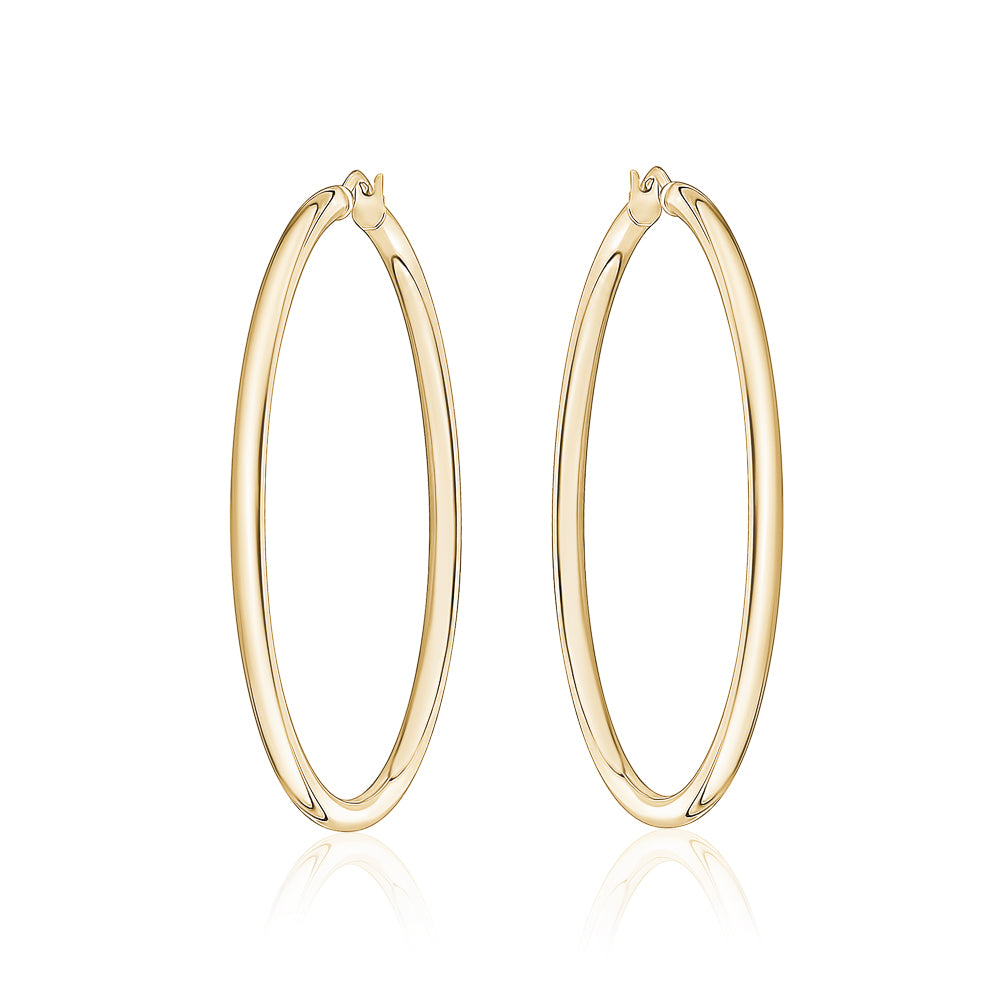 10KT 3mm Round Tube Hoops
