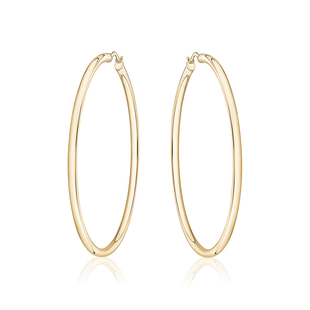 10KT 3mm Round Tube Hoops