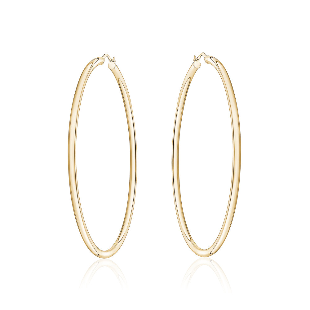 10KT 3mm Round Tube Hoops