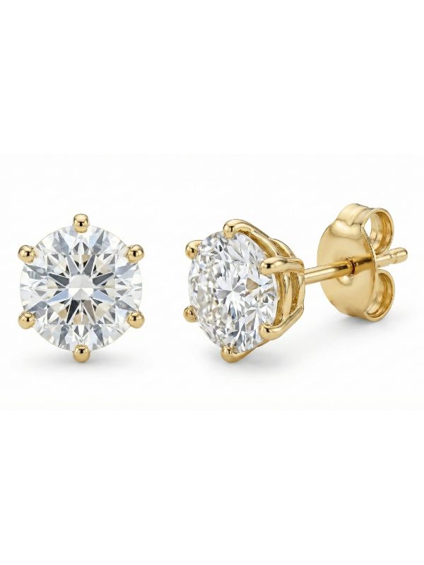 14KT 4.0CT TDW Lab Diamond Studs