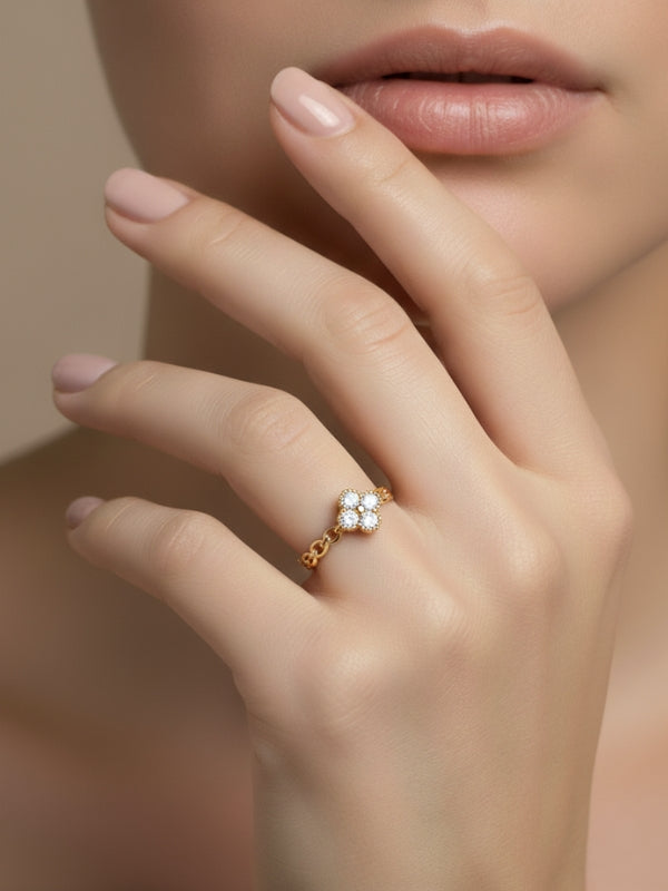 10KT Clover Chain Ring