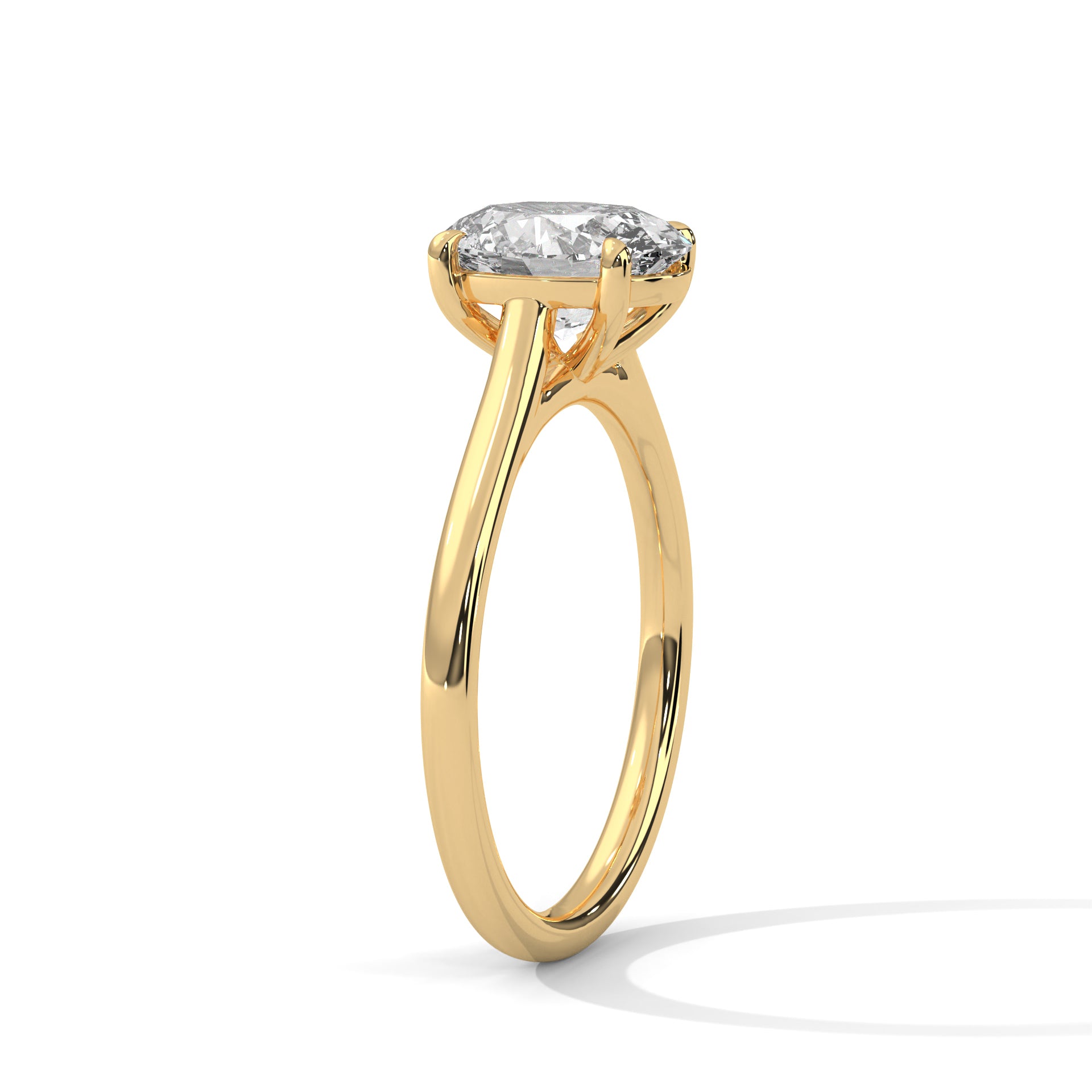14KT 3.00CTW Oval Solitaire Lab Diamond Ring