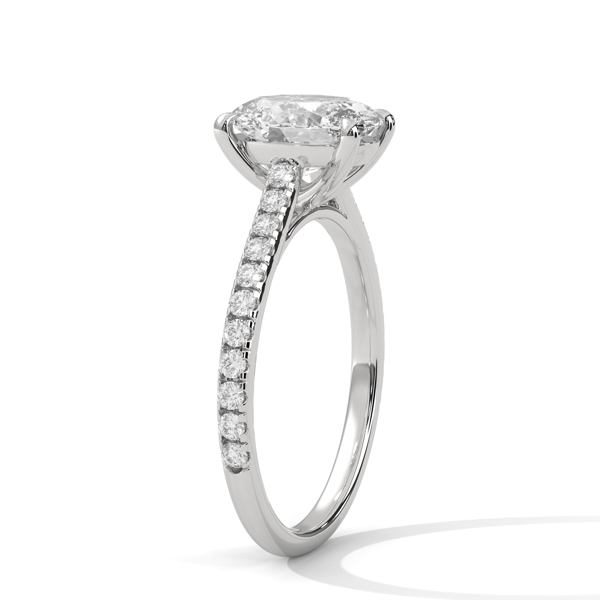 14KT 1.22CTW Oval Lab Grown Diamond Engagement Ring