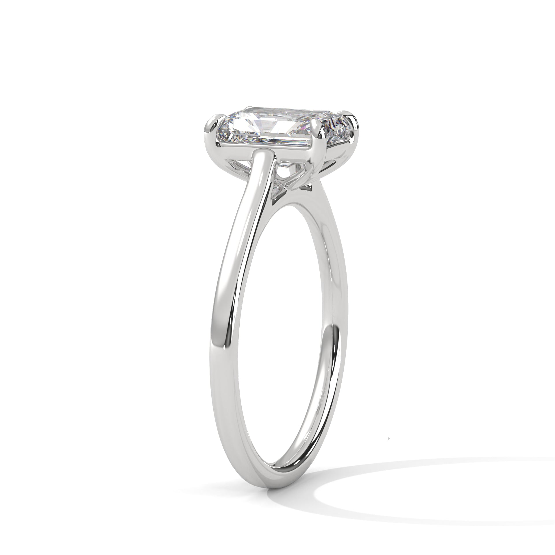 14KT 1.0 CTW Emerald Cut Lab Diamond Solitaire Ring