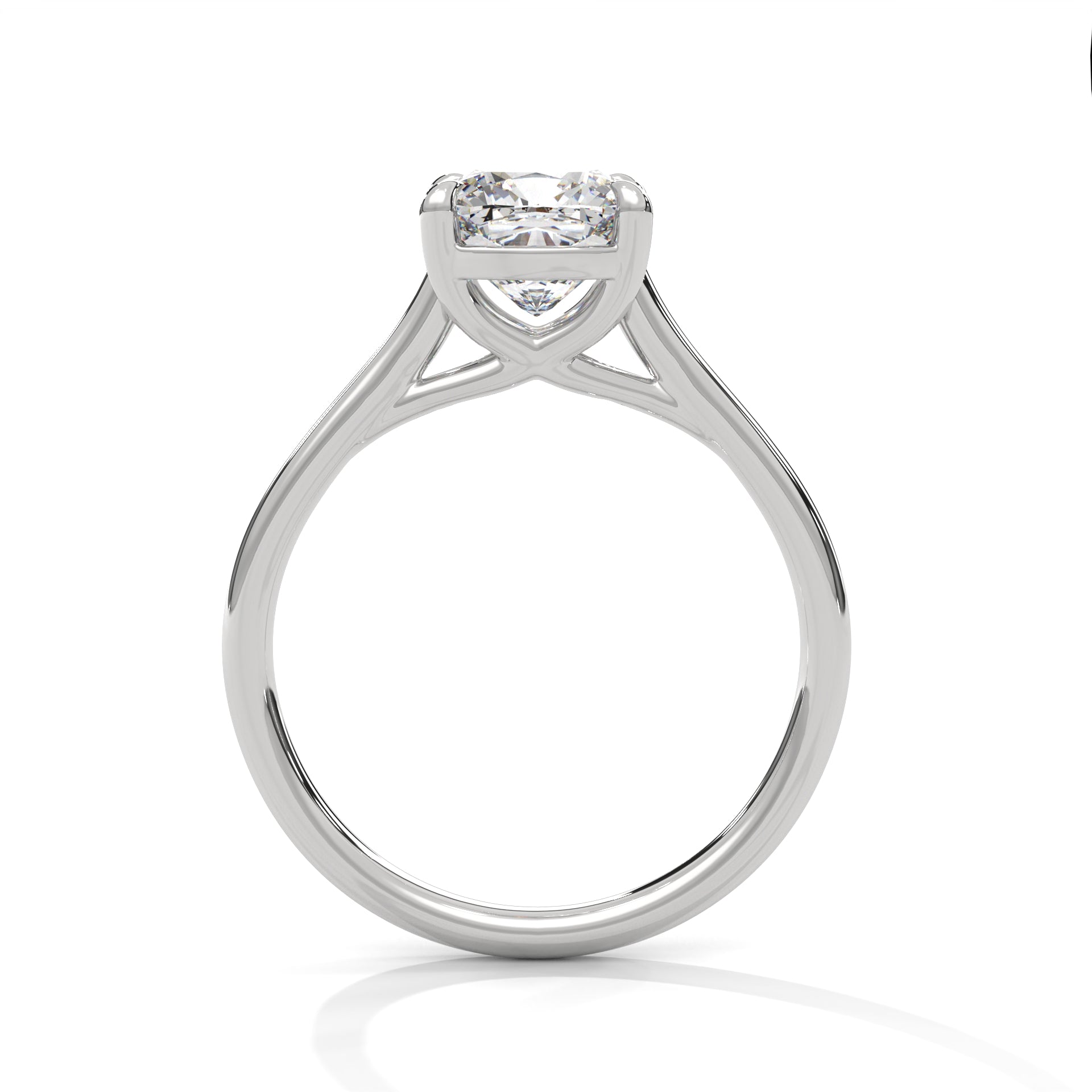 14KT 1.00CTW Cushion Cut Solitaire Lab Diamond Engagement Ring