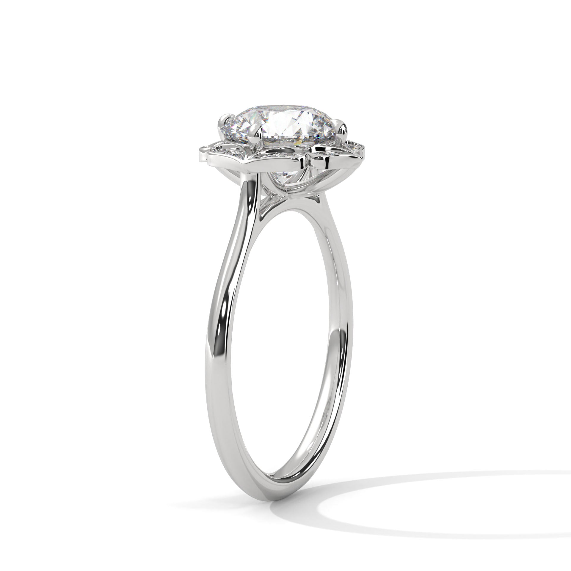 14KT 1.12 TDW Round Eternal Bloom Lab Diamond Ring