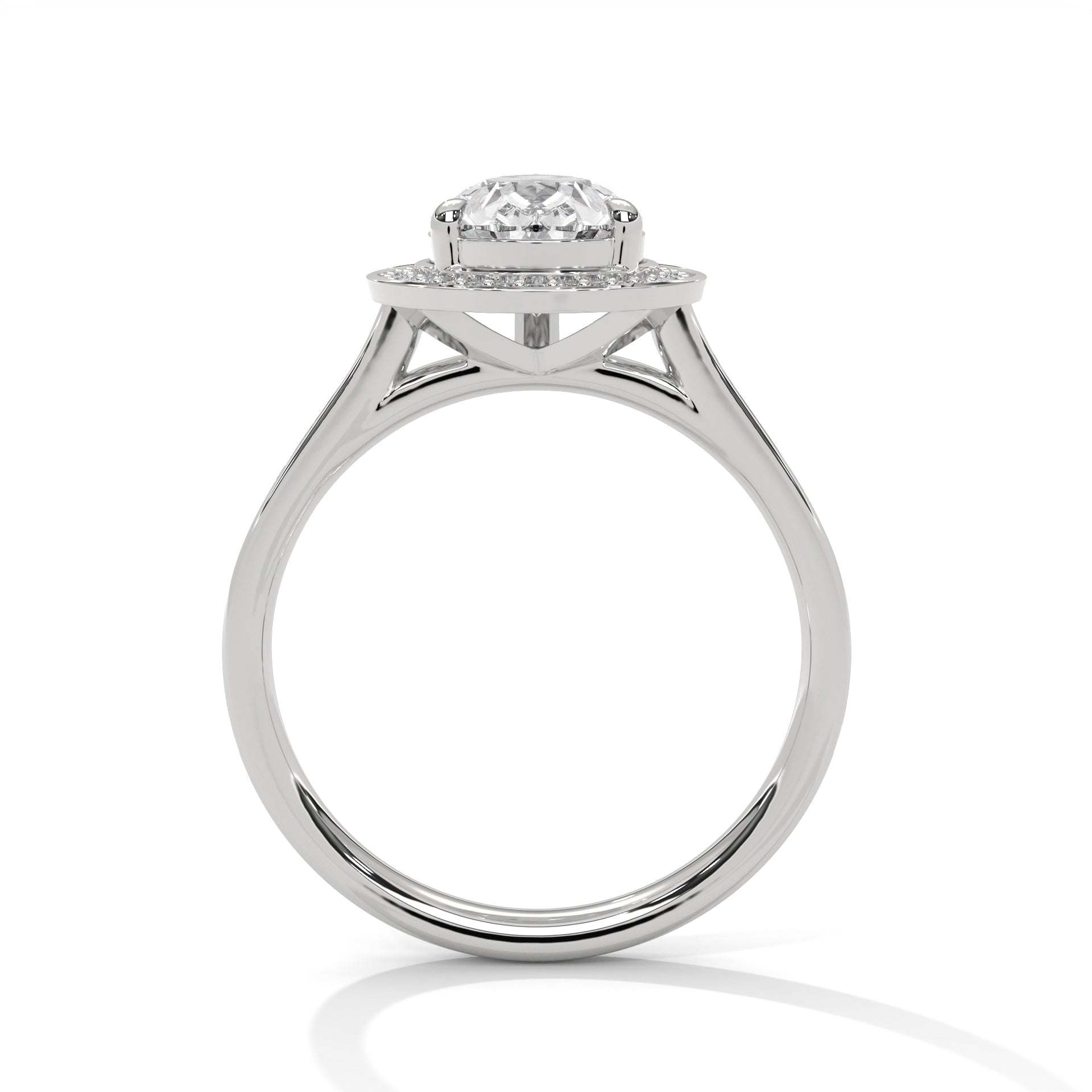 14KT 2.35 CTW Pear Halo Lab Diamond Engagement Ring