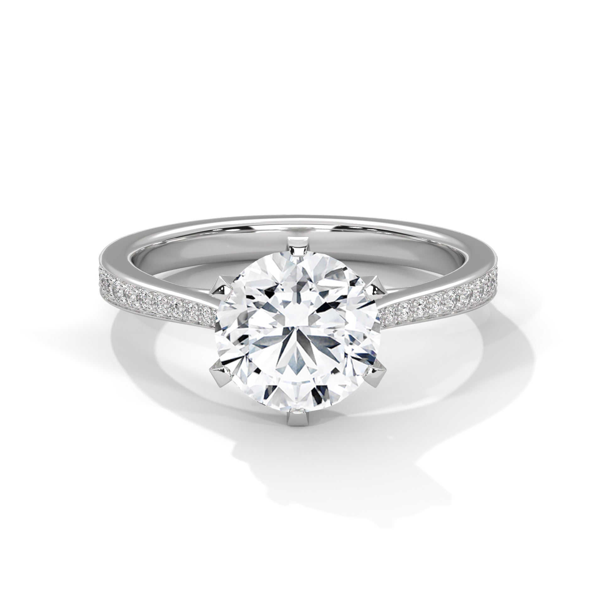 14KT 1.22CTW Round Lab Grown Diamond Engagement Ring