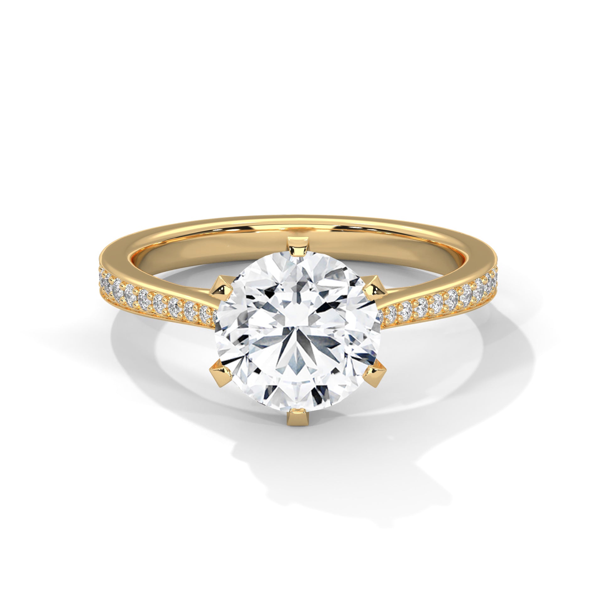 14KT 1.22CTW Round Lab Grown Diamond Engagement Ring