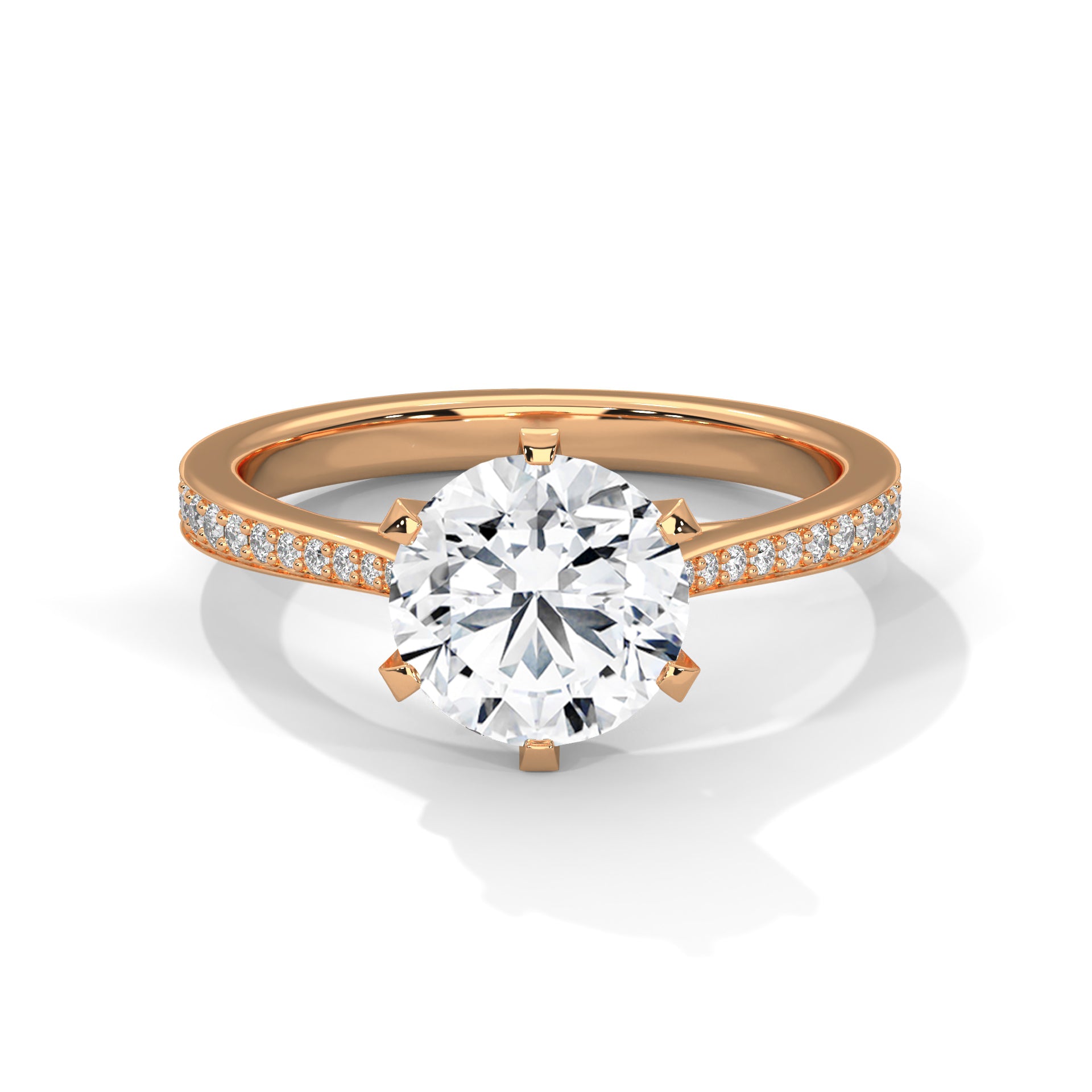 14KT 1.22CTW Round Lab Grown Diamond Engagement Ring