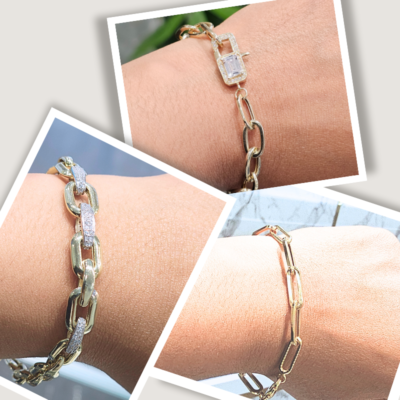 Stylish chain bracelet for women with chain link bracelet in yellow gold and gold bracelets for women in Canada.