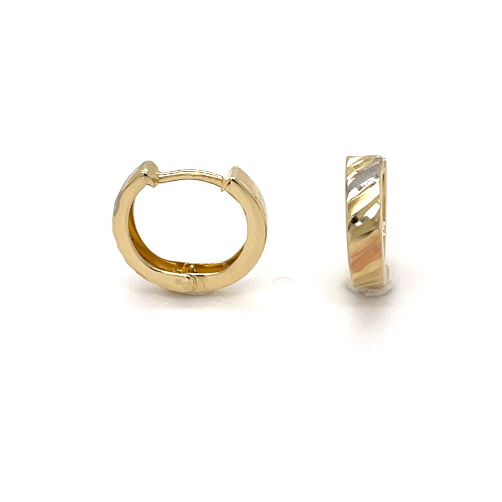 10KT Gold Three-tone Huggies
