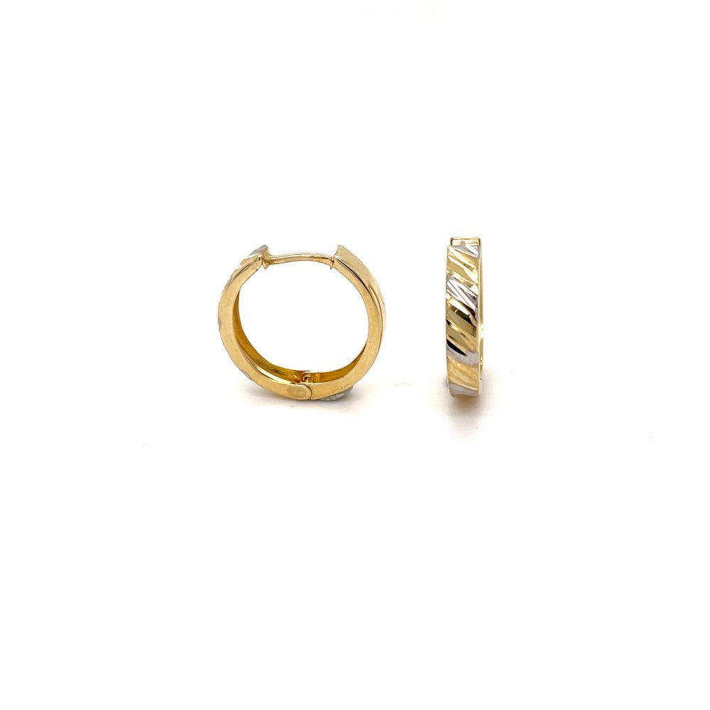10KT Gold Two-tone Huggies