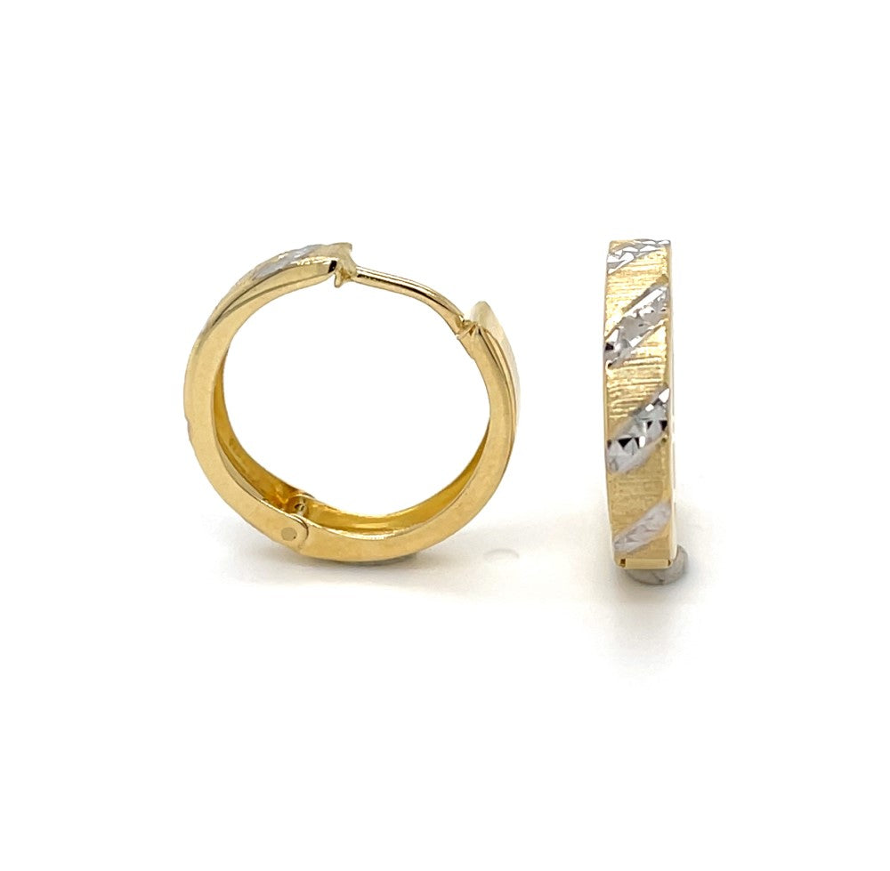 10KT Gold Two-tone Shirley Huggies
