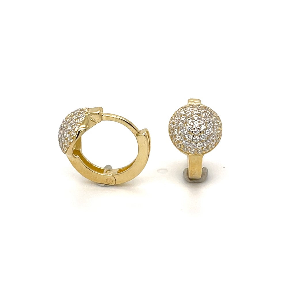 Gold Paved Dome Huggies