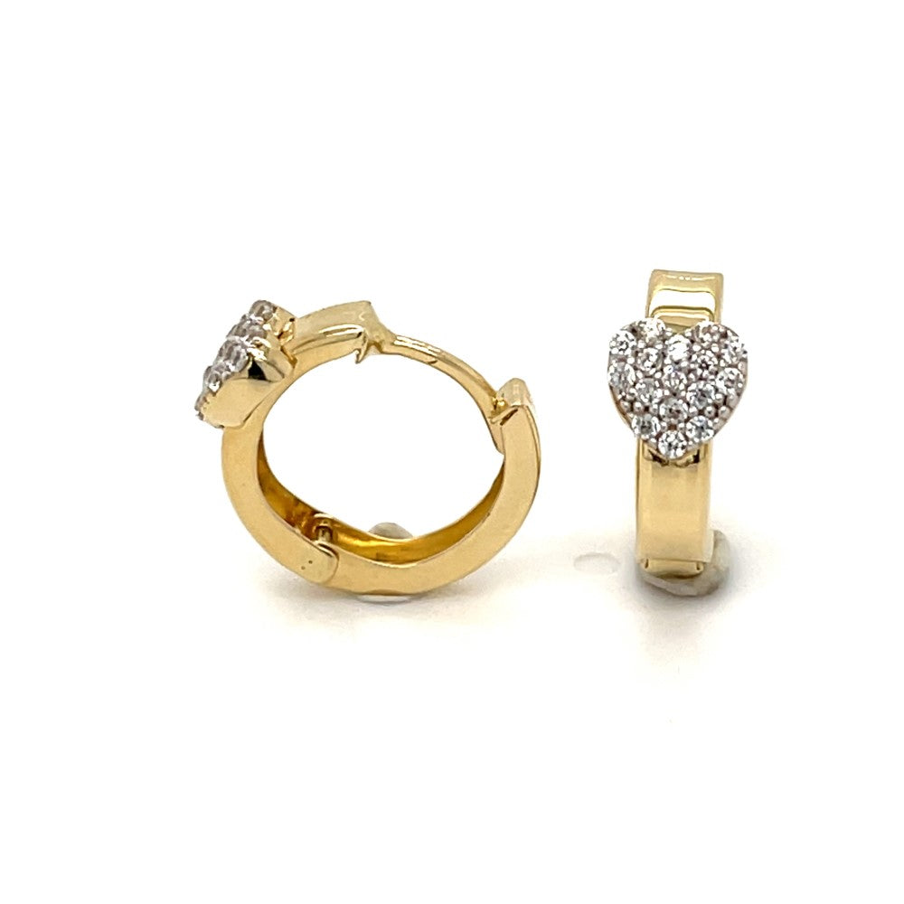 10KT Gold Heart Huggies