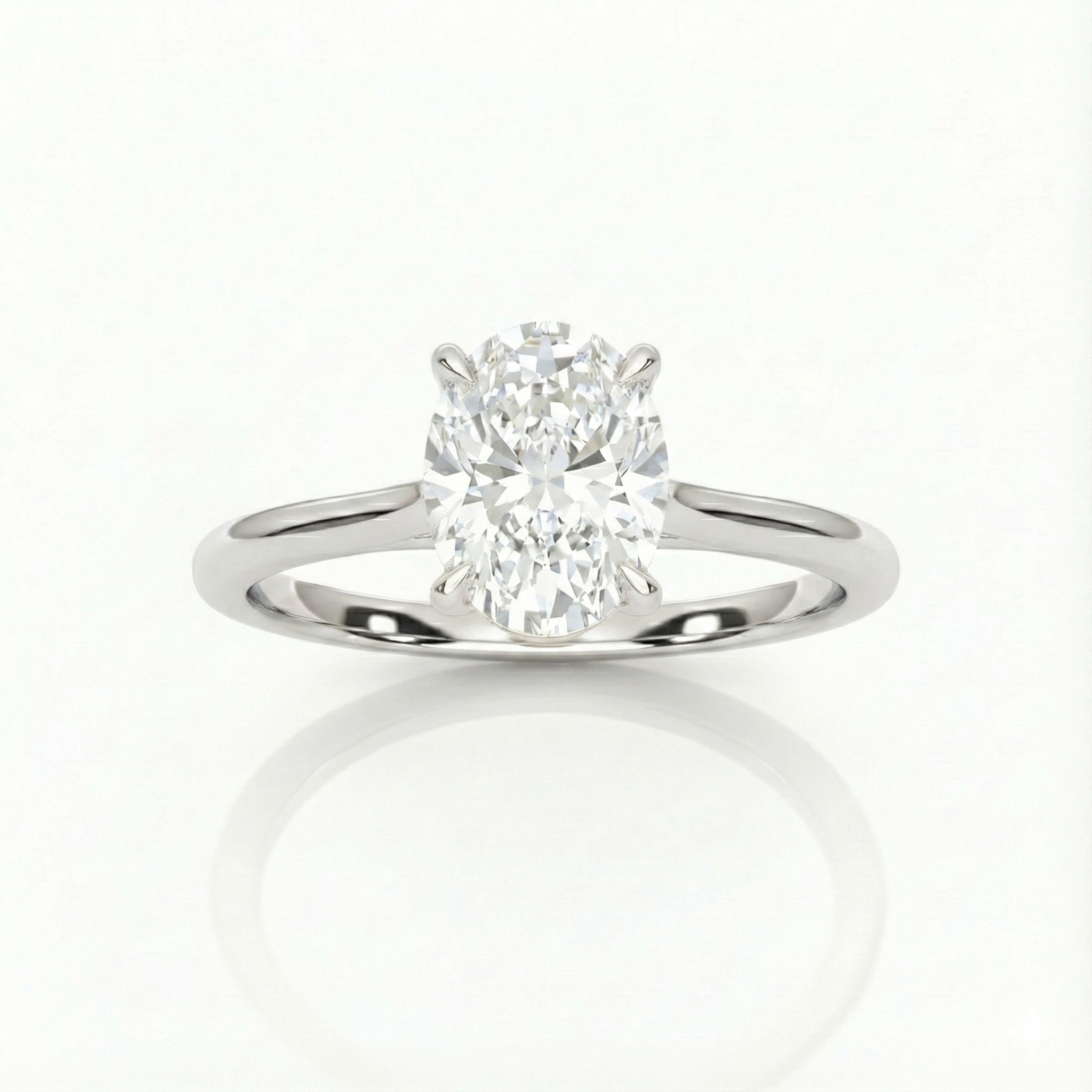 14KT .50Ct Oval Solitaire Lab Diamond Engagement Ring
