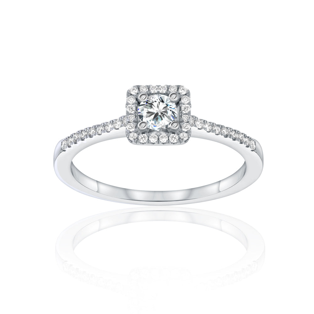 18KT 0.37 CTW Women’s Forever Halo Engagement Ring