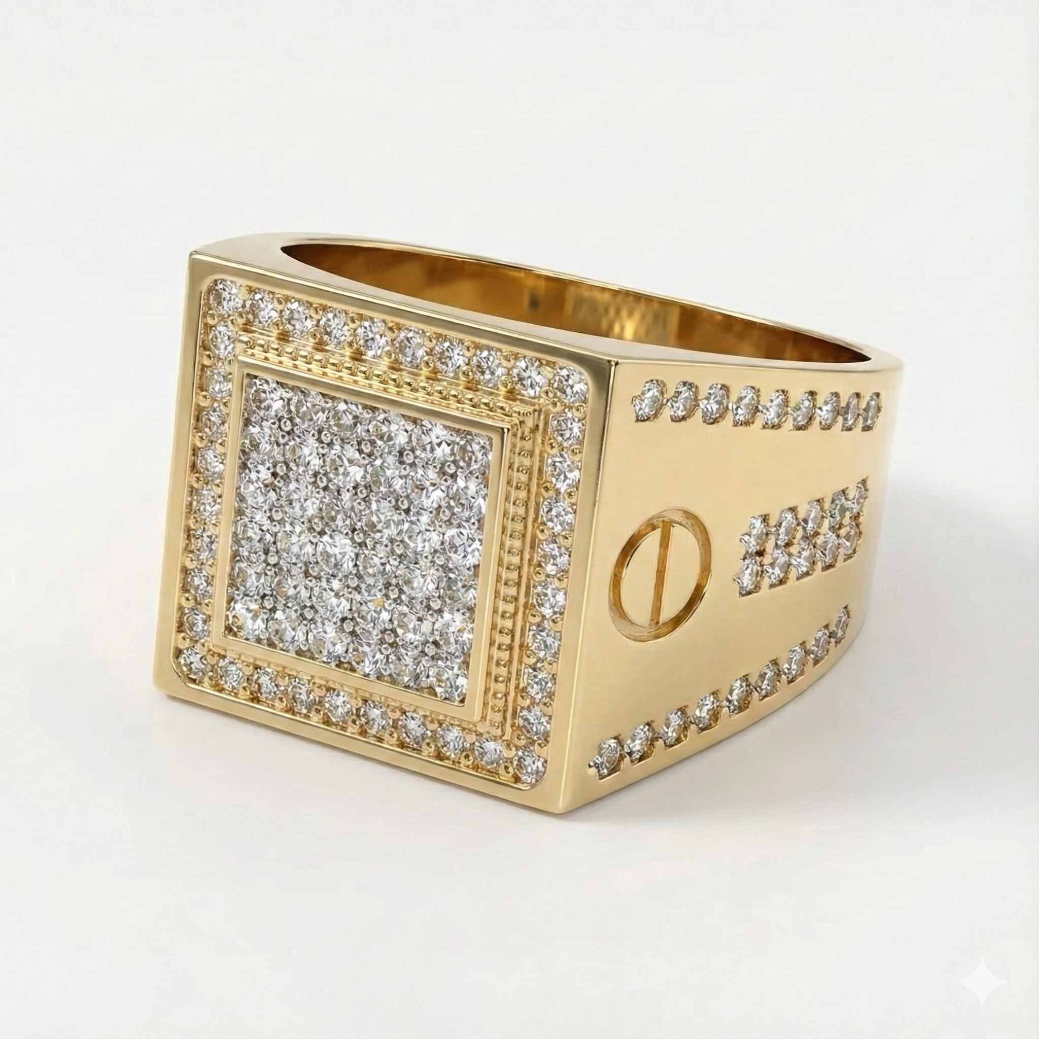 Men’s Unique Square Gold Ring