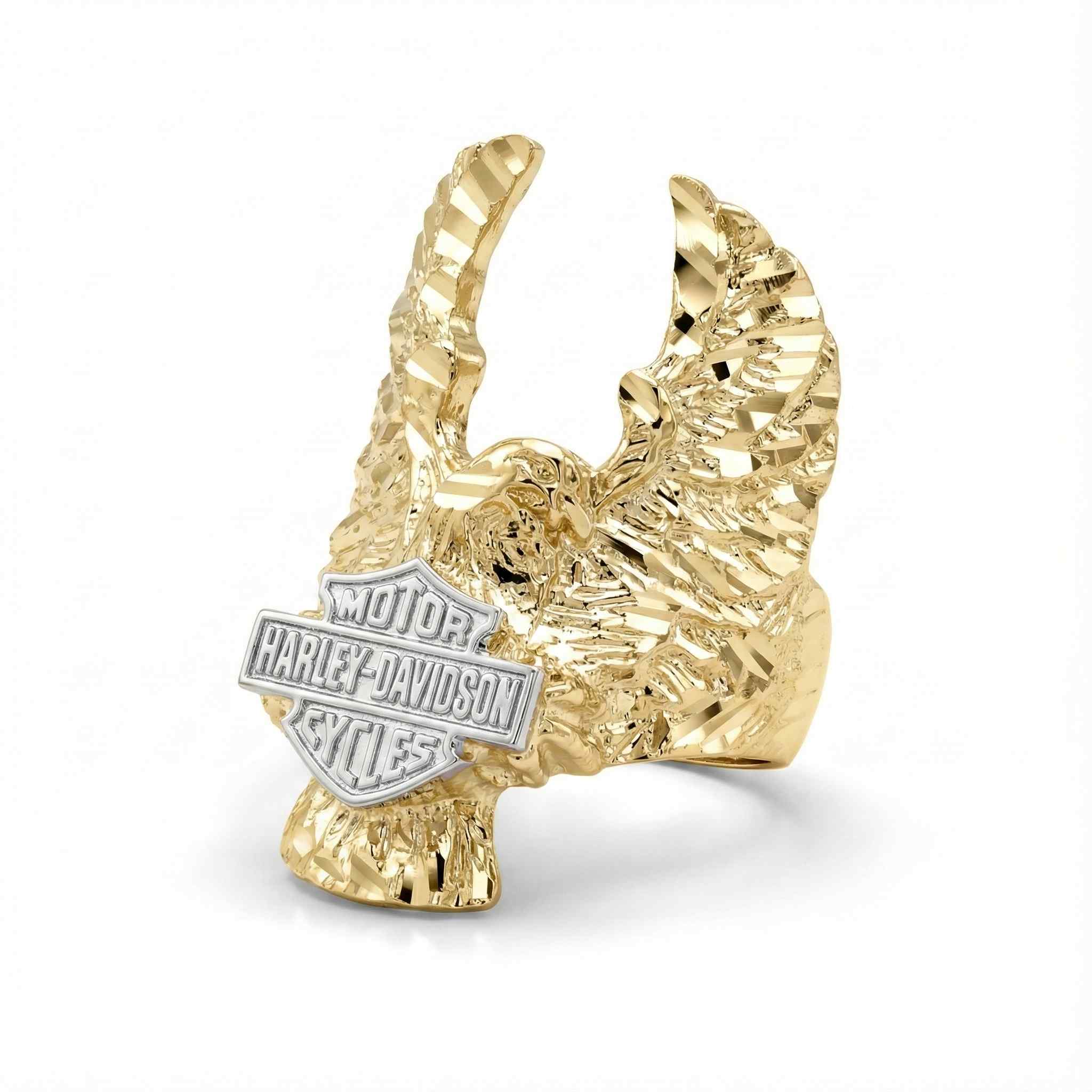 Men’s Harley Davidson Style Gold Ring
