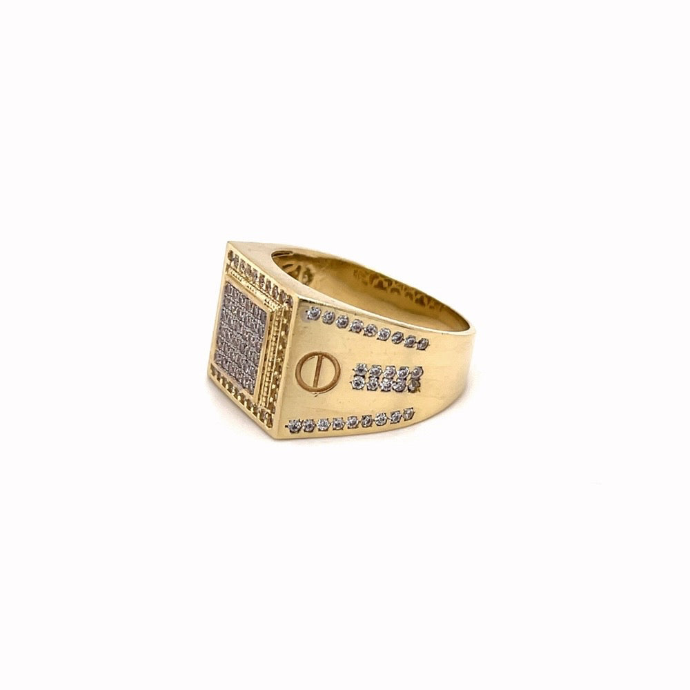 Men’s Unique Square Gold Ring