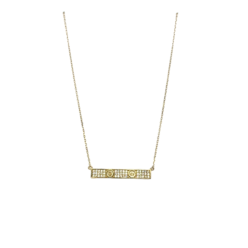 10KT Yellow Gold Bar Necklace