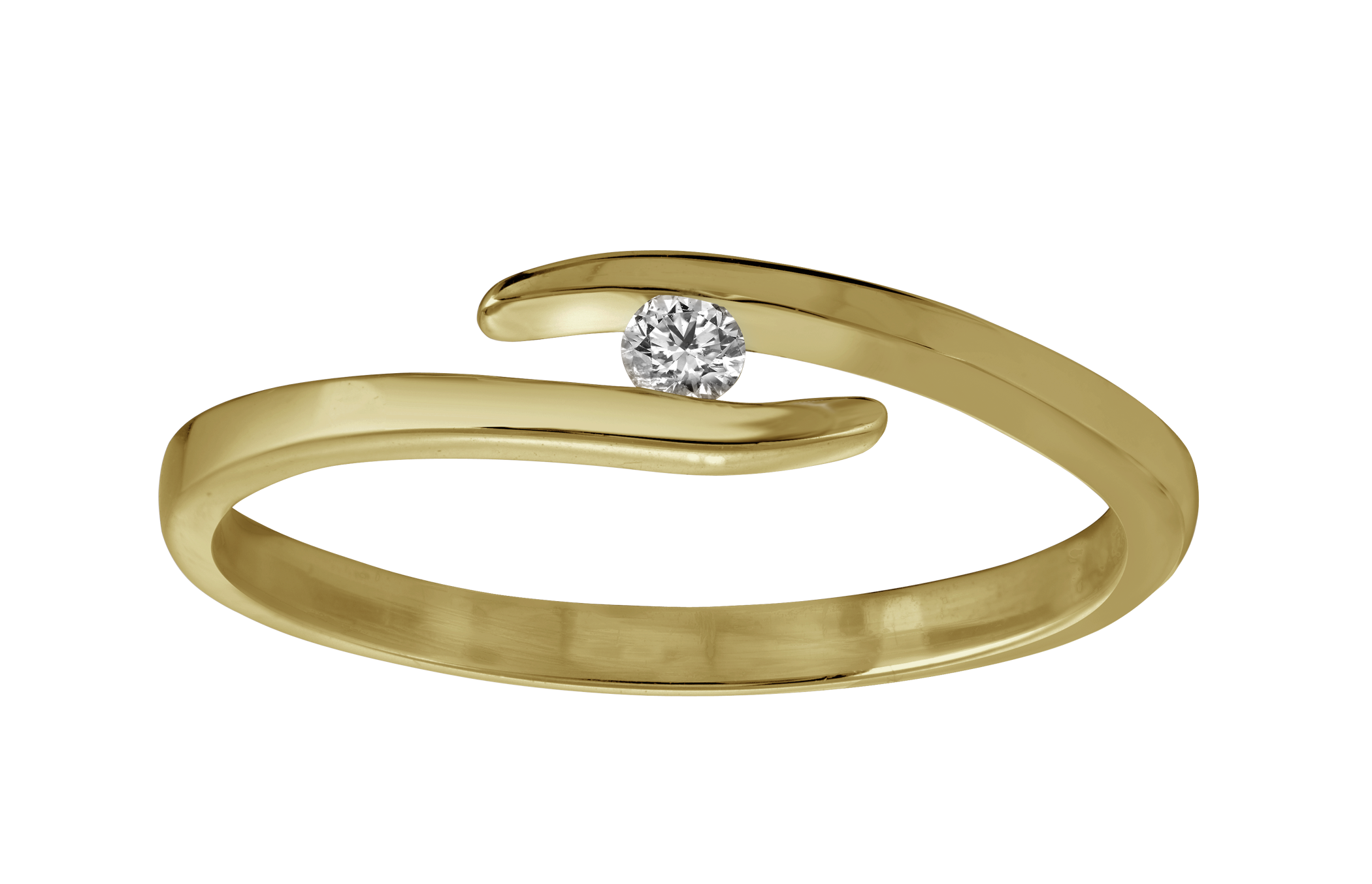 14KT 0.03 CTW Women’s Solitaire Uriel Ring