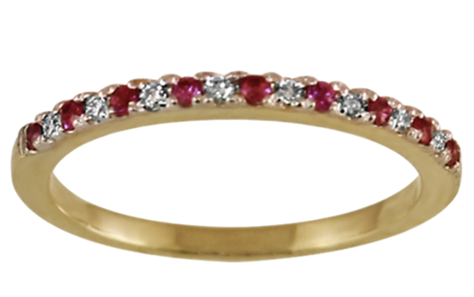14KT 0.08 CTW Women’s 0.08 Ruby Anniversary Band