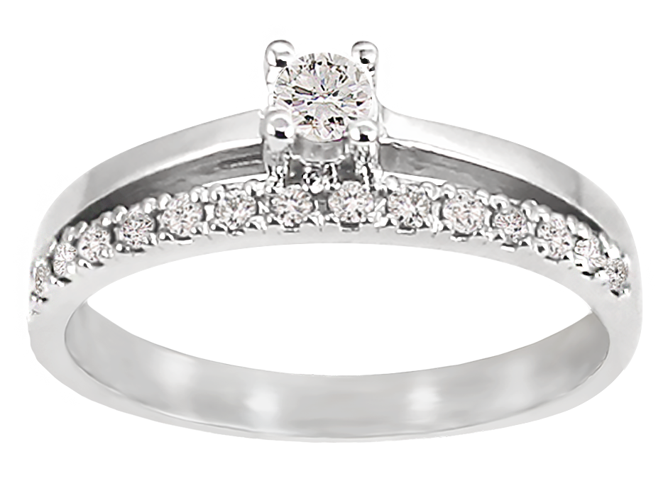 White Gold Solitaire Ring for Women